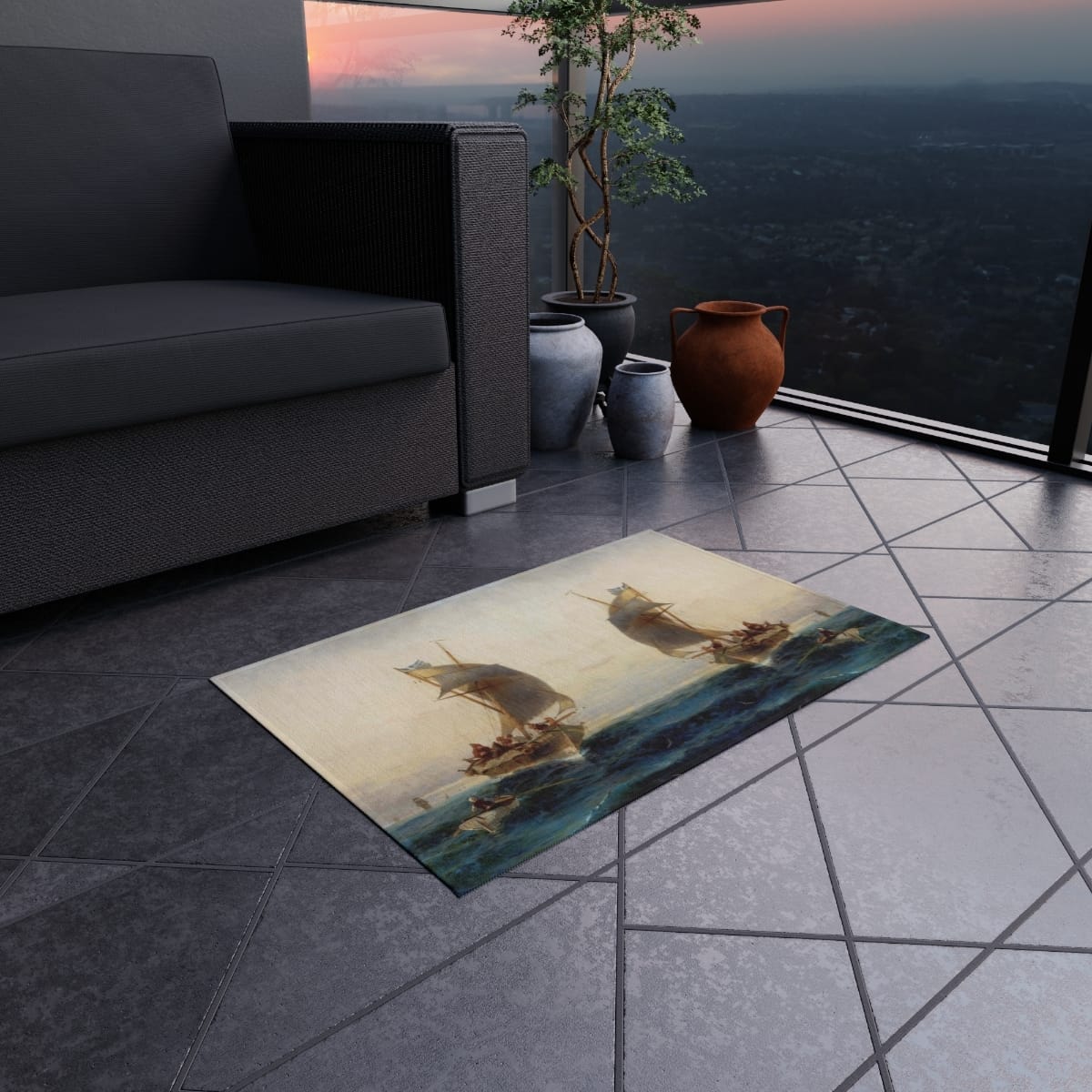 Art Outdoor Rug, Artist Konstantinos Volanakis, Artwork 